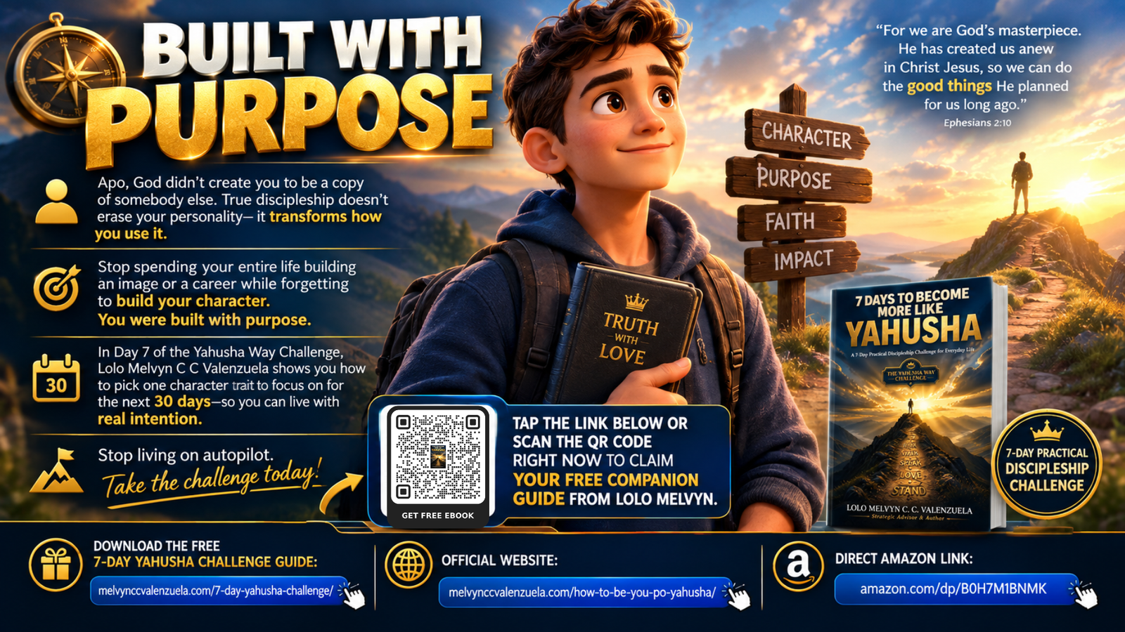 Built with Purpose guide banner showing character transformation and intentional discipleship