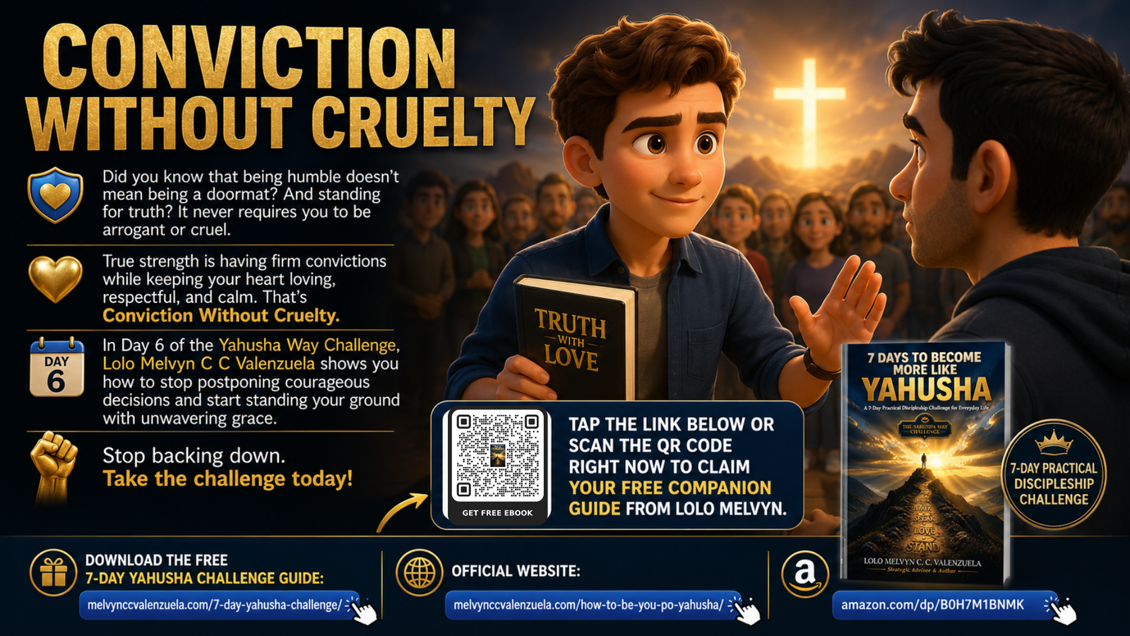 Conviction Without Cruelty guide banner showing firm principles balanced with humble grace